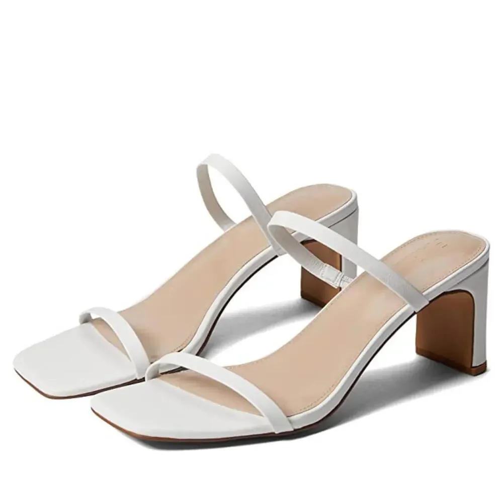 FARYL by Farylrobin Analisa Sandals Women's 13 White Leather Square Toe GAL1105